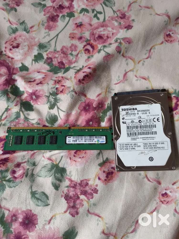 SAMSUNG 4GB COMPUTER RAM and 320 gb laptop hard drive