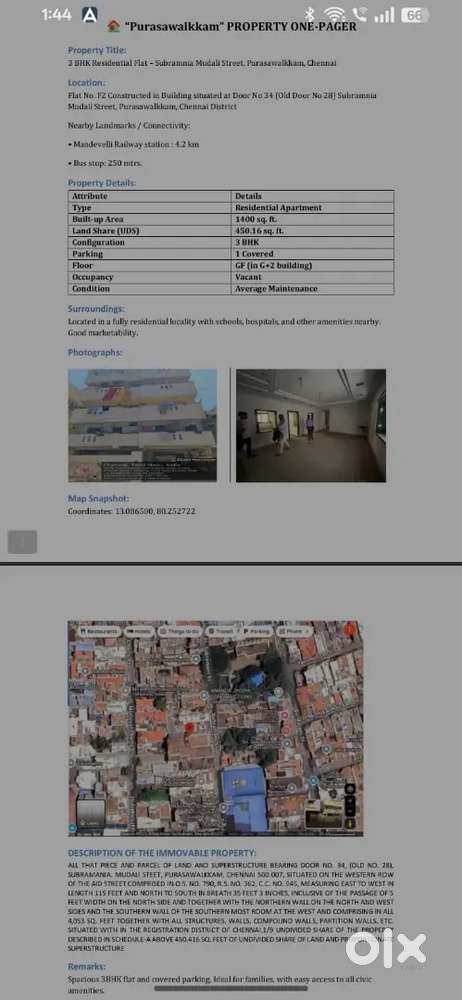 ALWARPET FLAT FOR SALE