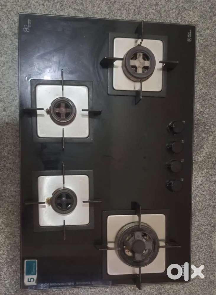 Gas stove with 4 bunner automatic