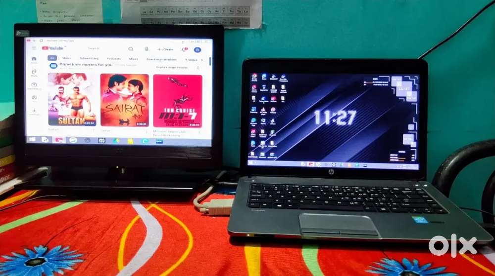Hp i7 laptop with monitor full setup outstanding condition