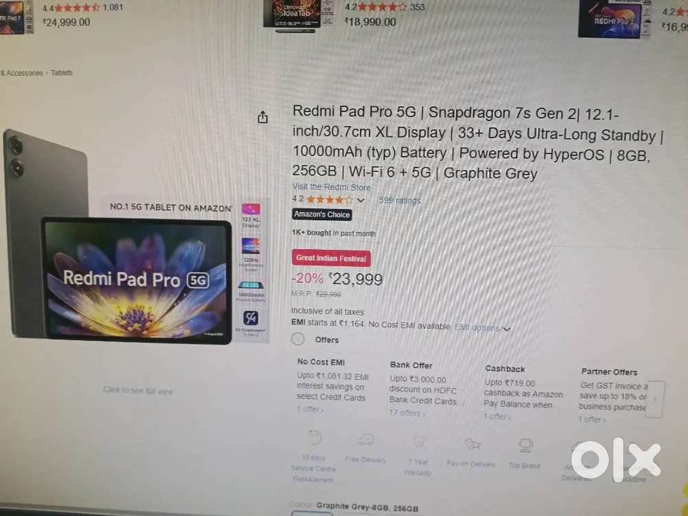 Redmi pad pro 5G calling tablet