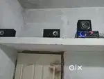 Amplifier  with 3spekers working at both ac and 12volt dc