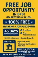  FREE JOB OPPORTUNITY in BFSI (Marketing & Sales)