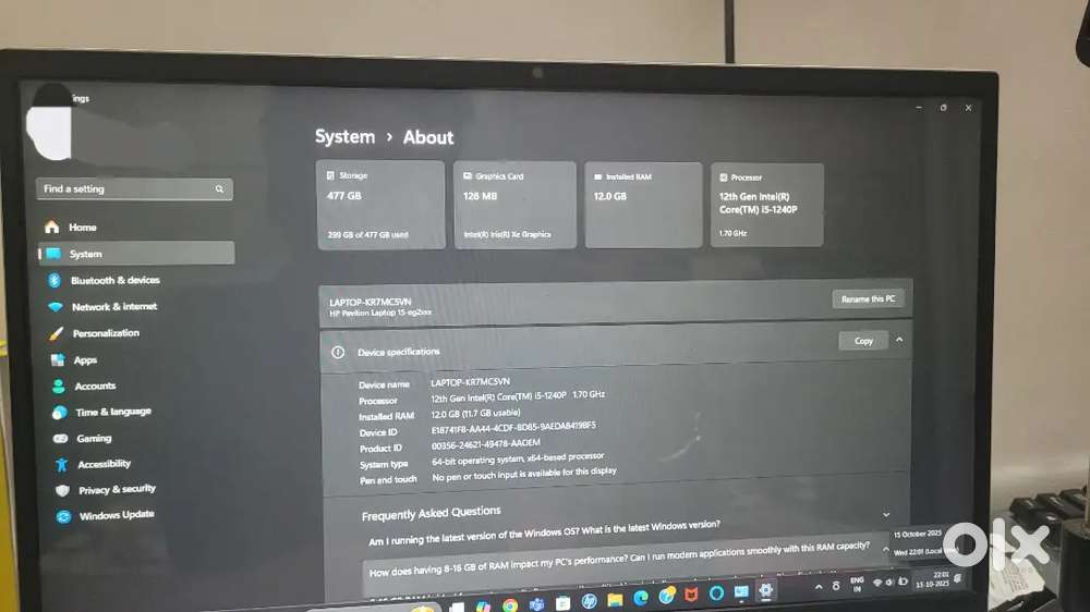 HP Pavilion 15 i5 1240P