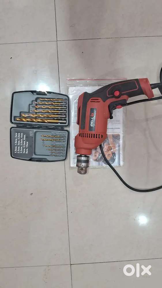 Heavy Duty Drill Machine with 12 drillbit set