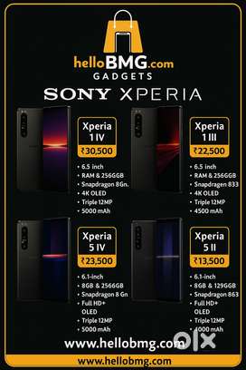 Sony Xperia With Jio Working-1 Mark iii & Mark IV - 5 Mark IV-Like new