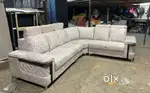 New adjustable headrest l shape sofa set with wooden finish in STARF F
