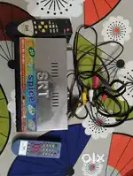 Free dish set up box with 2 remote and audio video wire