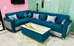 Luxury sofa features intricate wood trim and other decorative element