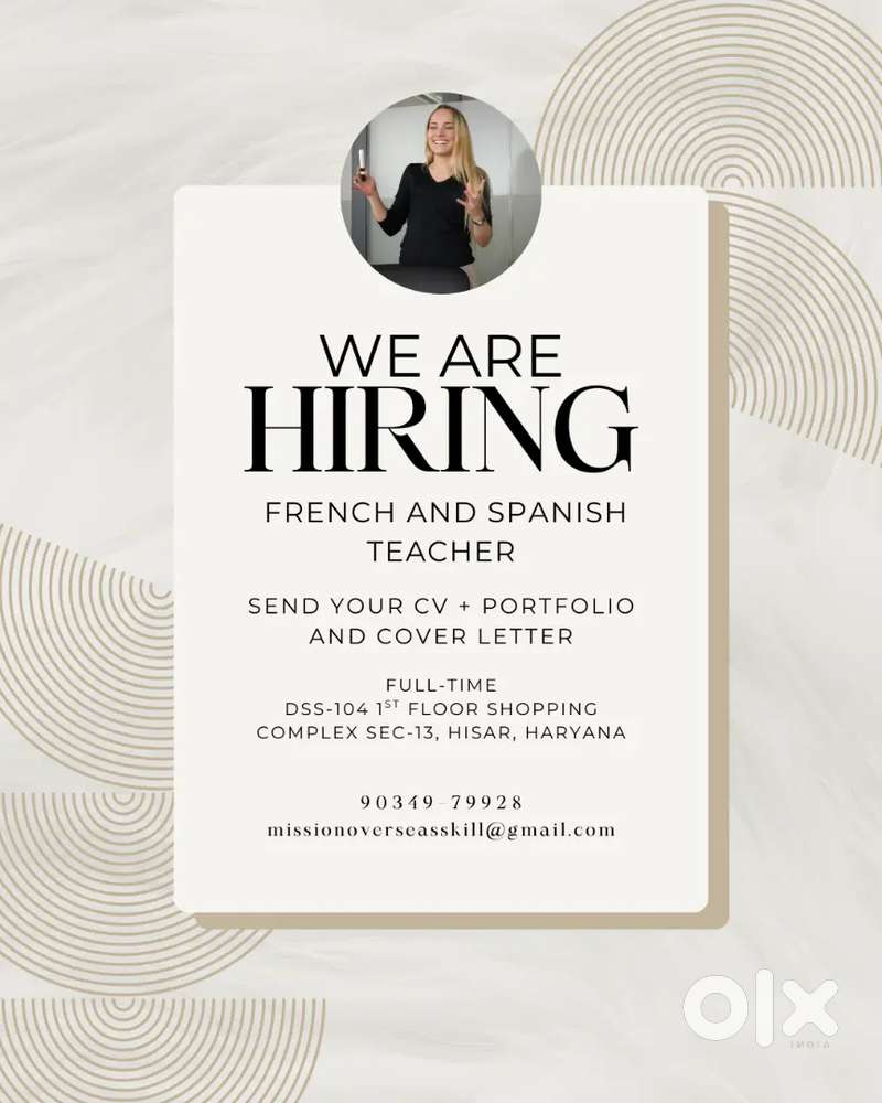 We are hiring a french and Spanish teacher