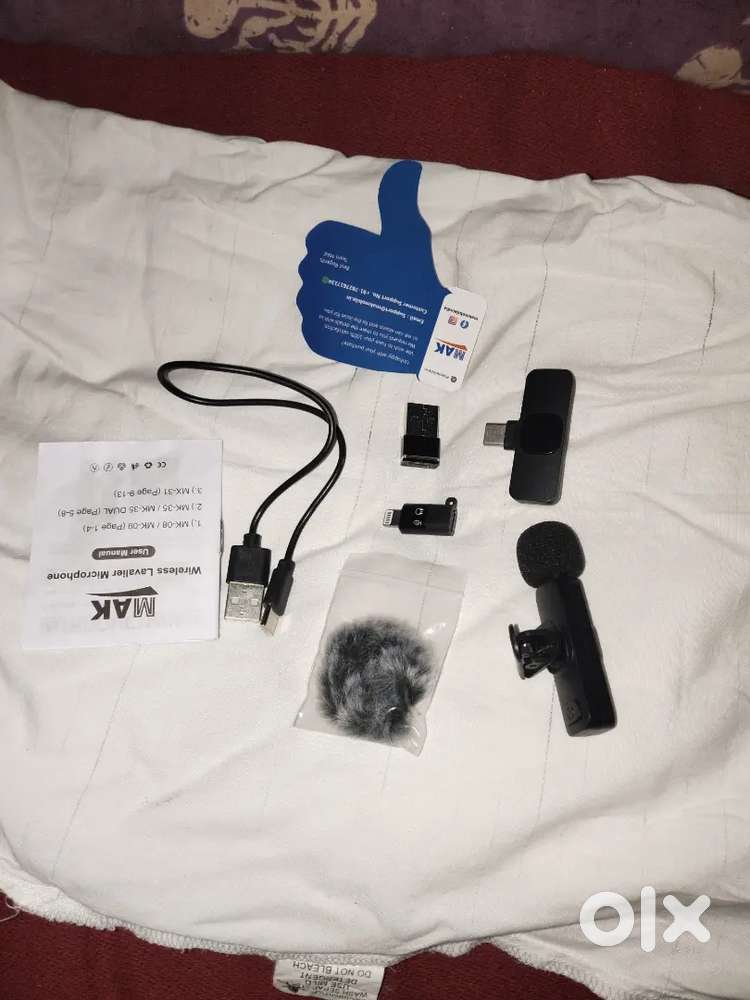 MAK Wireless Mic With Fur Windscreen, Noise Reduction, for YouTube,