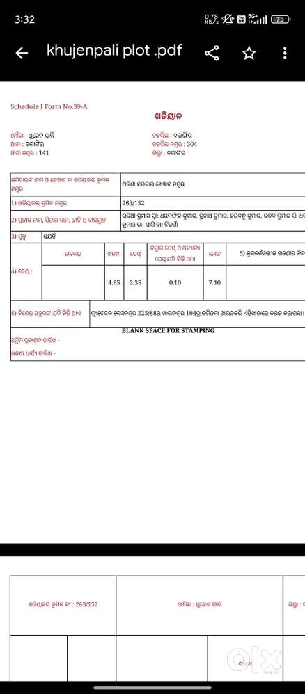SC plot available near khujenpali village balangir