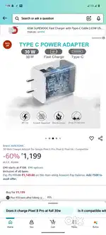 New 30 watt charger with C to C cable also