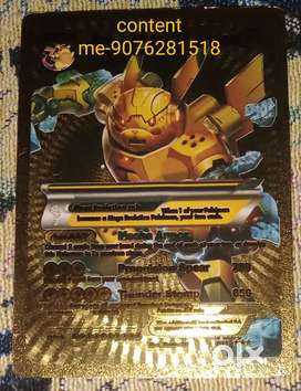 Golden Pokemon card of mecha Pikachu