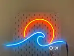 Neon signs combo - Fly me to the moon & waves