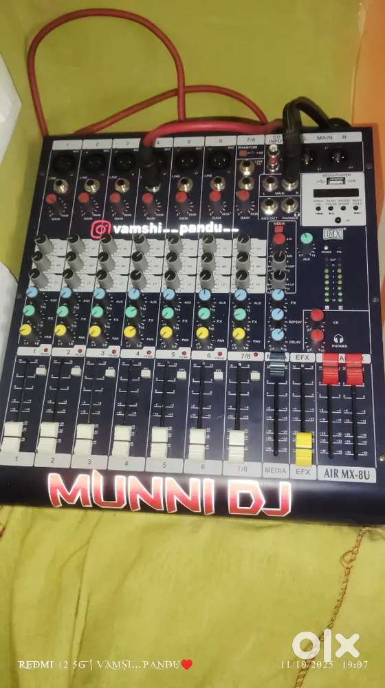 dj Bt mixer 8 chanal mx adiyou mixer  new mixer 2monts koni
