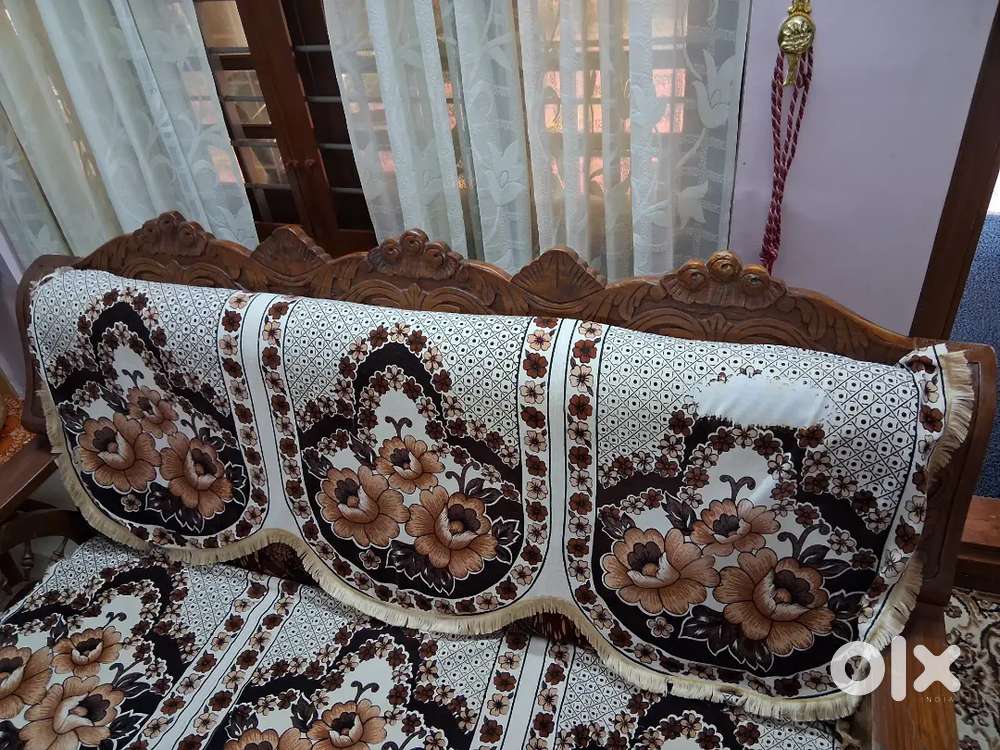 Wooden sofa wood teak with form cousin 3+2