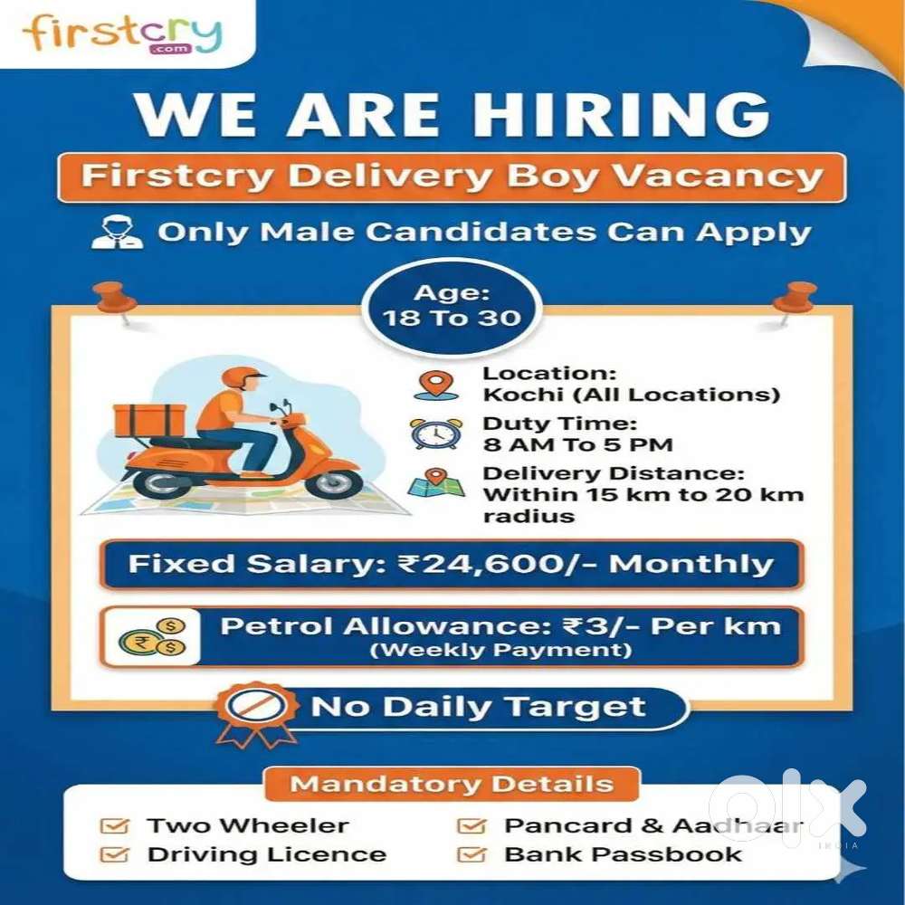 Firstcry kochi delivery boy vacancy
