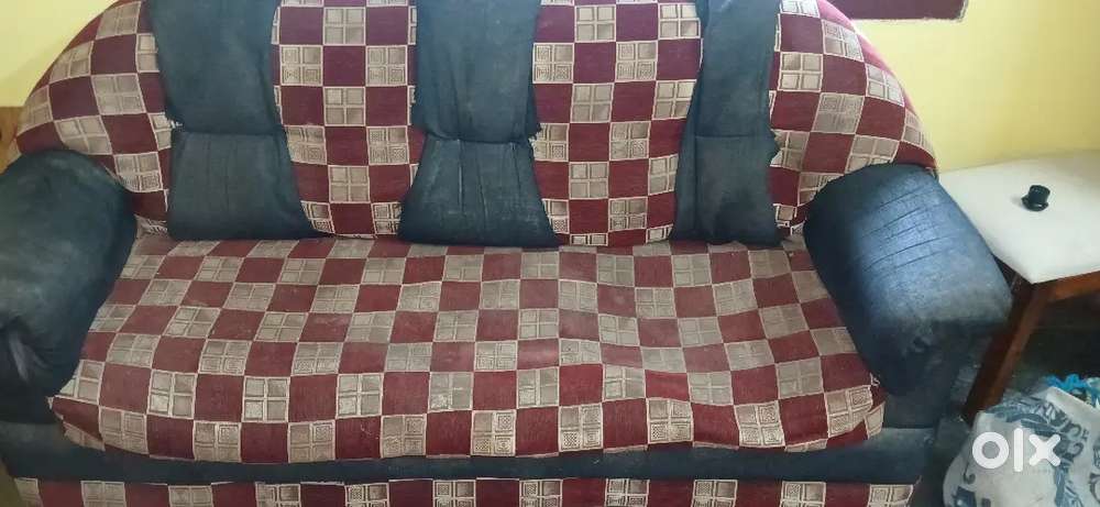 Sofa set black and royal brown