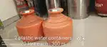 water containers, polyset containers excellent condition.