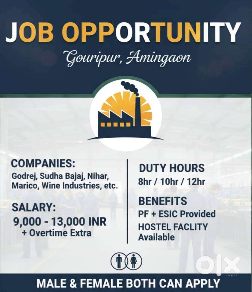 Company Pvt Ltd- Vacancy Available- Shifting Duty