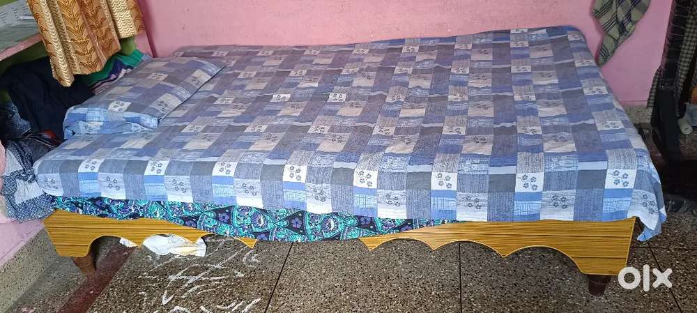 Bed Single cot and double bed with mattress