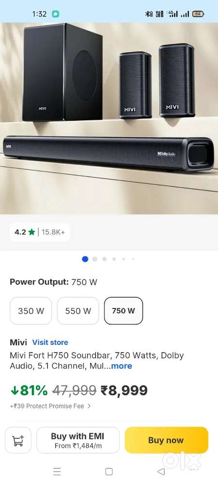 Mivi 750w sound bar its new