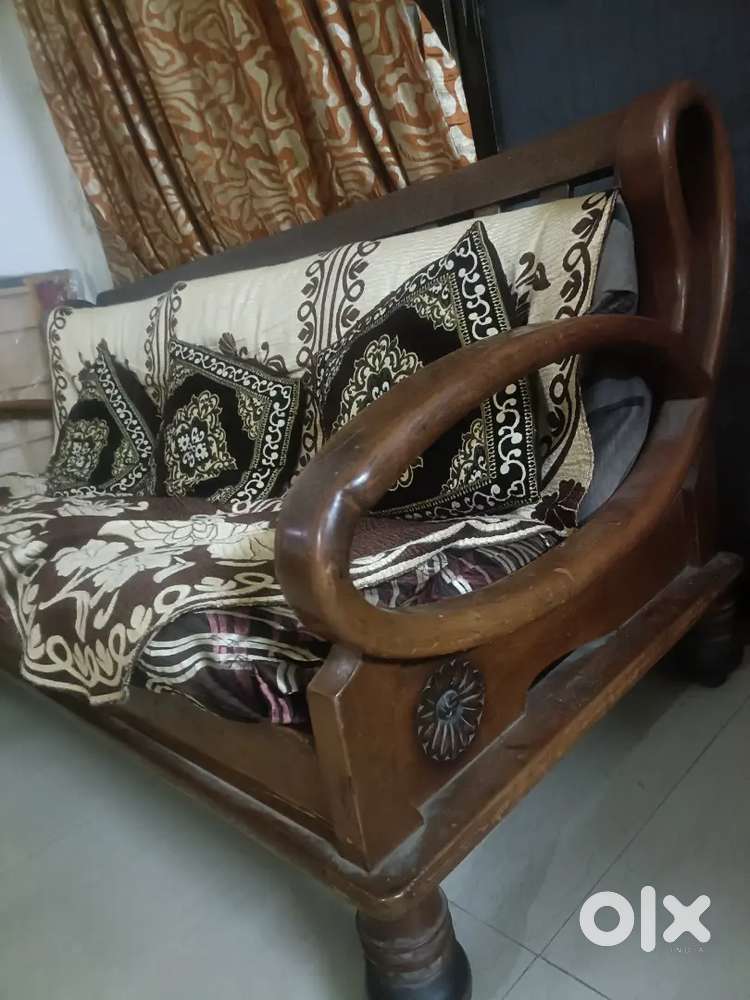 Teak Wood Sofa With 2 Chairs Urgent Sell