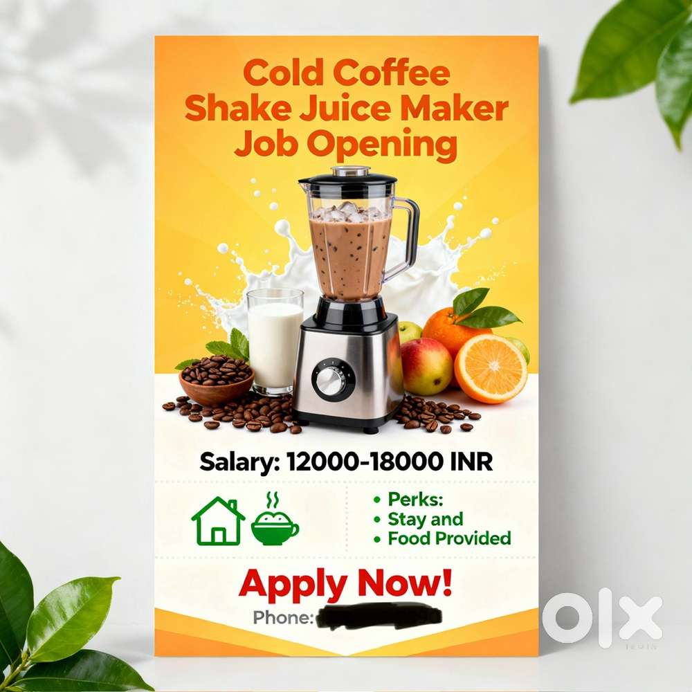 Cold coffee/juice/icecream shake banane wale ki need hai