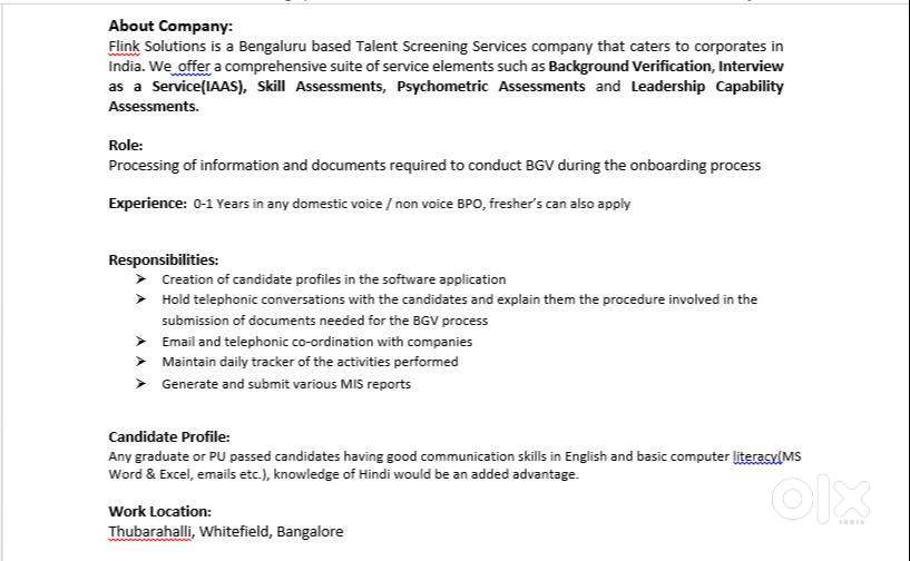 Background Verification Executive