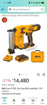 Ingco nailer and grass cutter shoes rack mixer