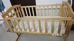 Baby hug wooden cradle with mosquito net