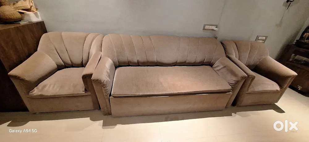 Three piece sofa cum bed