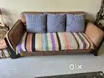 3 seater and 2 seater sofa set , wooden in very good condition.