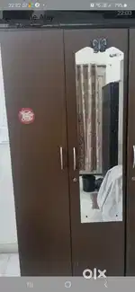 Almirah/ Wardrobe with mirror, White Study table