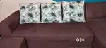 L shape Sofa set with 2 Puffy