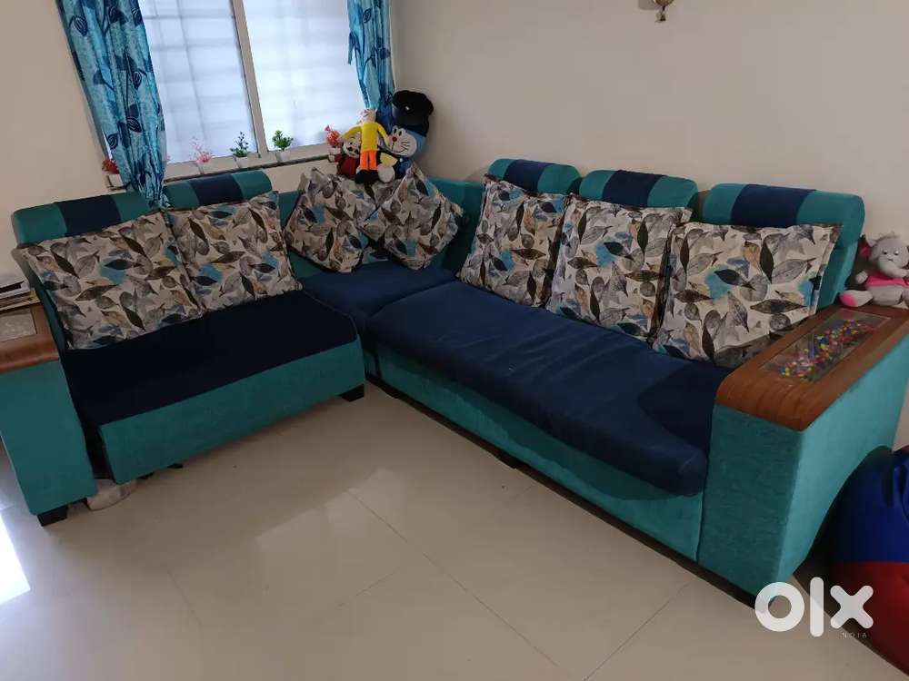 Lshape sofa and 4 seater dining for sale