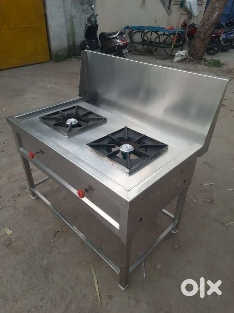 stainless steel 2-burner stove (indian) Big Size For Sale