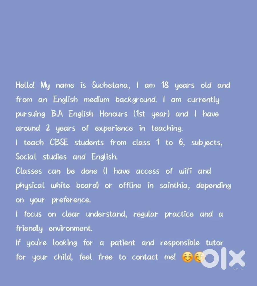 A passionate tutor looking for students (online/offline)