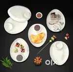 Kitchen Serving : Deluxe Melamine Crockery Set of 4 Tray (Pack of 6)