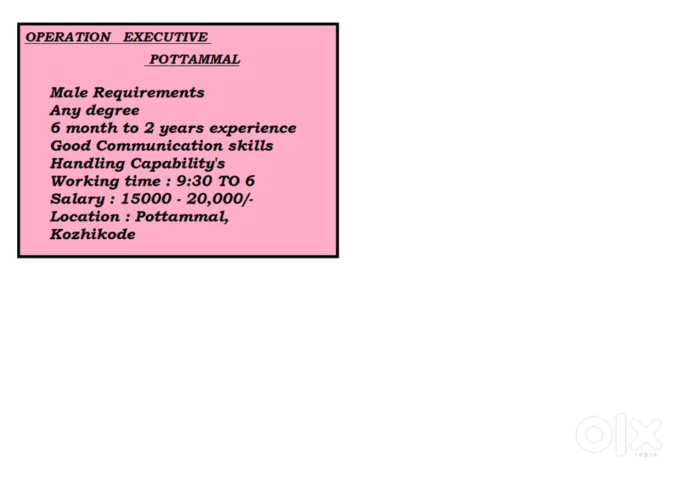 OPERATION   EXECUTIVE - POTTAMMAL