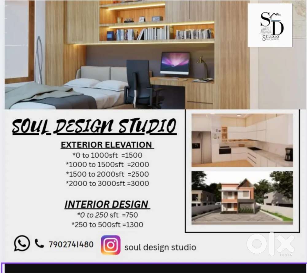 Exterior elevation and interior 3D designing(Freelance )