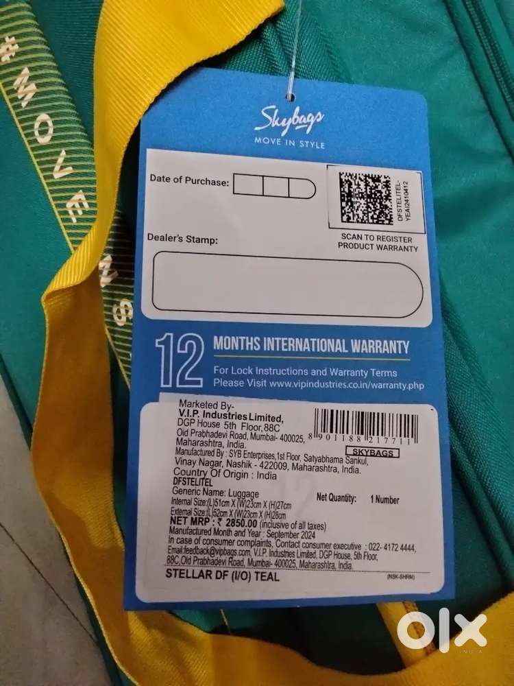 I want to sell premium Duffle Bag and Welspun  Double Bedsheet