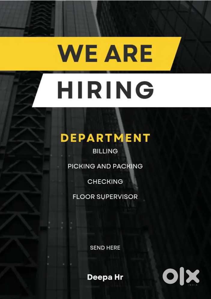 WE ARE HIRING BUILLING EXECUTIVE FOR WAREHOUSE