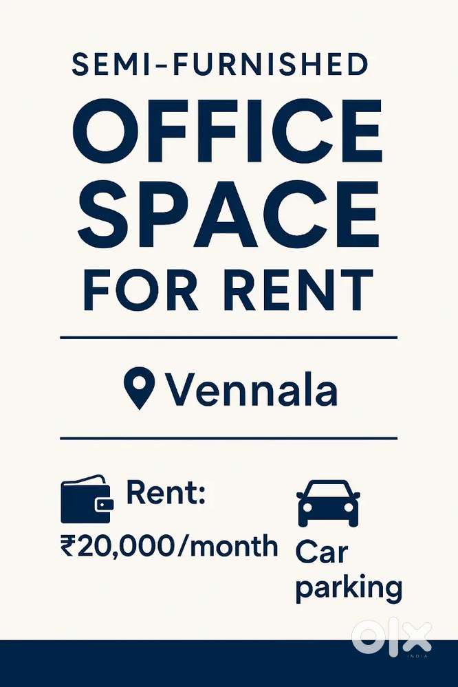 250sqft semi furnished office -vennala