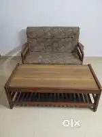 Two Seater Sofa Set with side rack