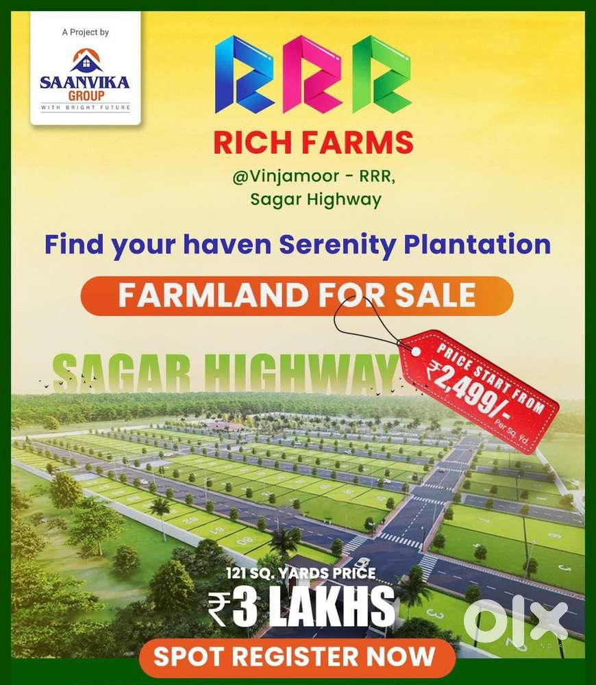 3,00,000/- per 1 Gunta (121 sq yards)