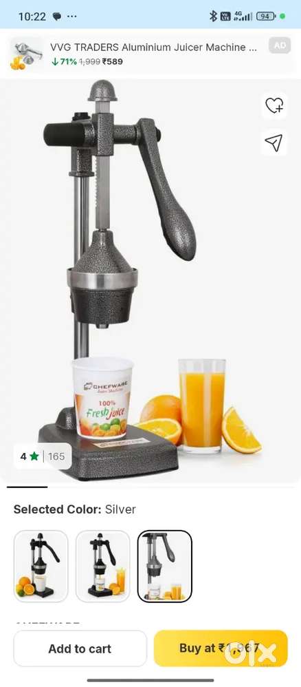 Manual juice machine