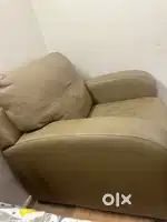 Single seater leather sofa cum couch