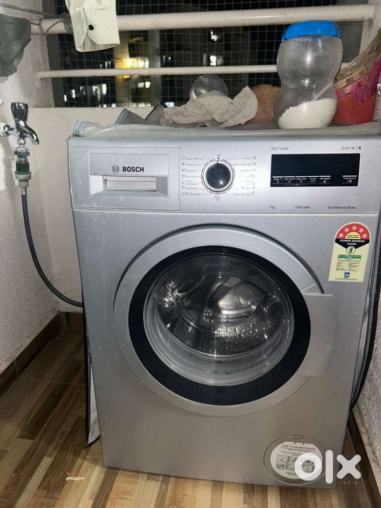 Bosh 7 kg front door washing machine and Godrej double door fridge